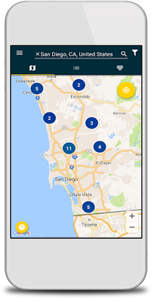 Capture d'écran de la carte de la station de charge sur le téléphone